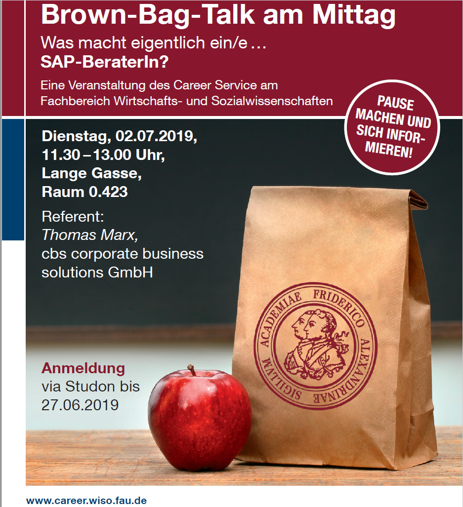 Zum Artikel "Brown-Bag-Talk am 02. Juli: Was macht eigentlich ein/e SAP BeraterIn?"