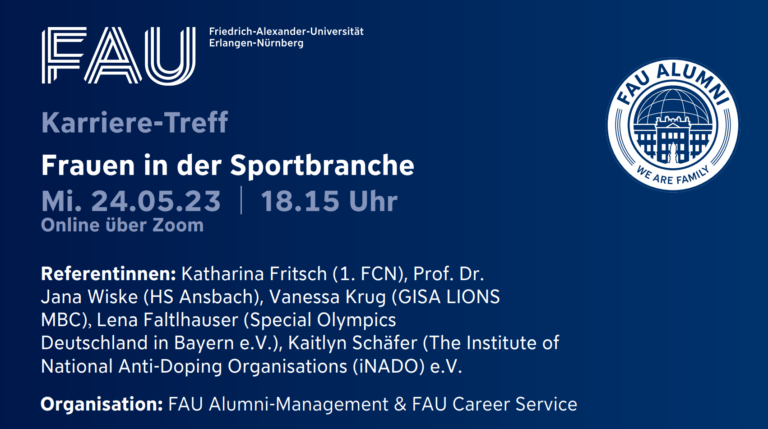 Karriere-Treff des zentralen FAU Career Service und Alumni Management: Frauen in der Sportbranche