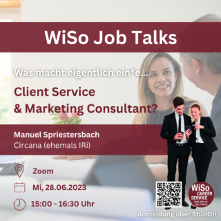 Zum Artikel "Was macht eigentlich ein*e…Client Service & Marketing Consultant? – Talk mit Manuel Spriestersbach am 28. Juni"