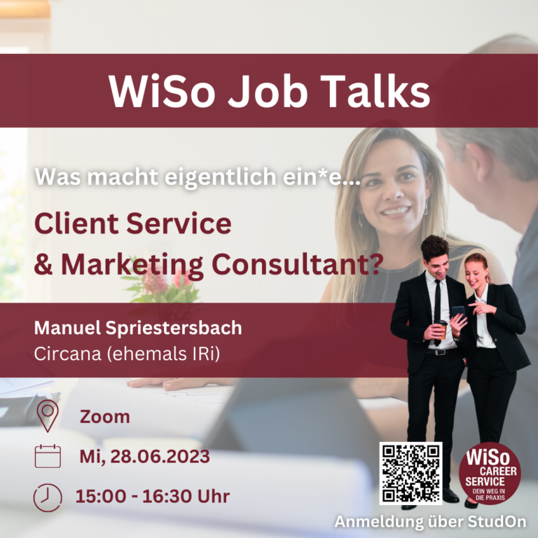 Was macht eigentlich ein*e…Client Service & Marketing Consultant? – Talk mit Manuel Spriestersbach am 28. Juni