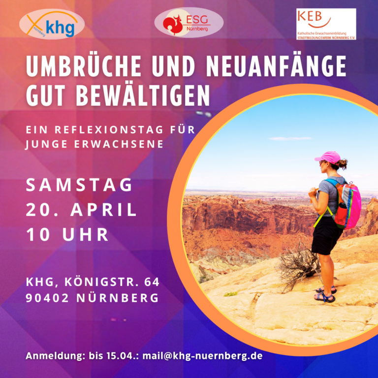 Workshop: Umbrüche und Neuanfänge gut bewältigen: Ein Reflexionstag für junge Erwachsene